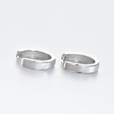 Mother-of-Pearl Circle Silver Hoop Earrings for Women